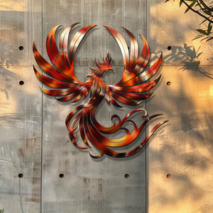 Phoenix Metal Wall Art Fire Bird Decor Mythical Home Accent
