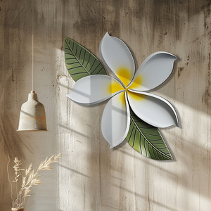 Plumeria Flower Wall Art – Tropical Minimal Metal Decor