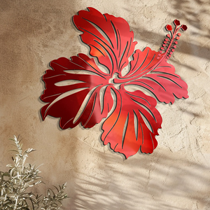 Hibiscus Flower Wall Art – Tropical Coastal Metal Decor