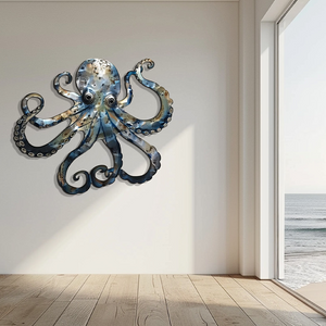 Octopus Kraken Metal Wall Art – UV Printed Nautical Decor Ocean Indoor Outdoor