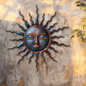Sunrise Aurora Sunburst Metal Wall Art – UV Printed Decor Coastal Indoor Outdoor