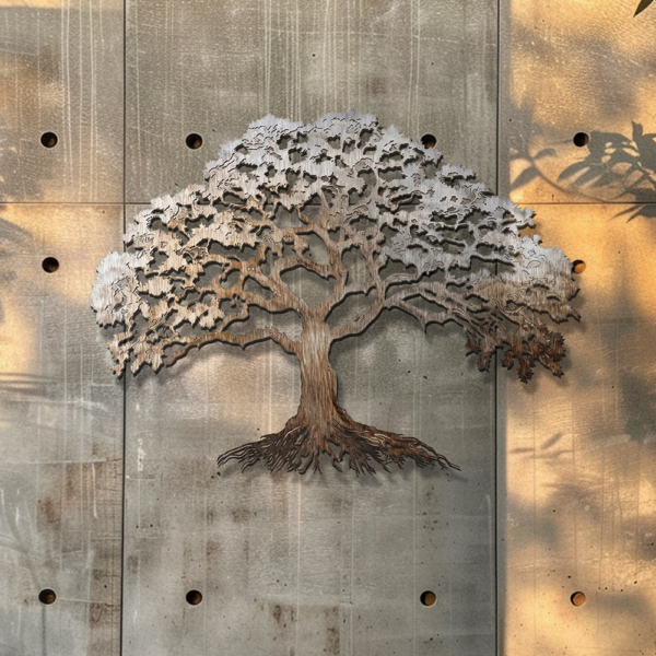 Abstract Tree of Life Metal Wall Art – UV Printed Decor Nature Indoor Outdoor