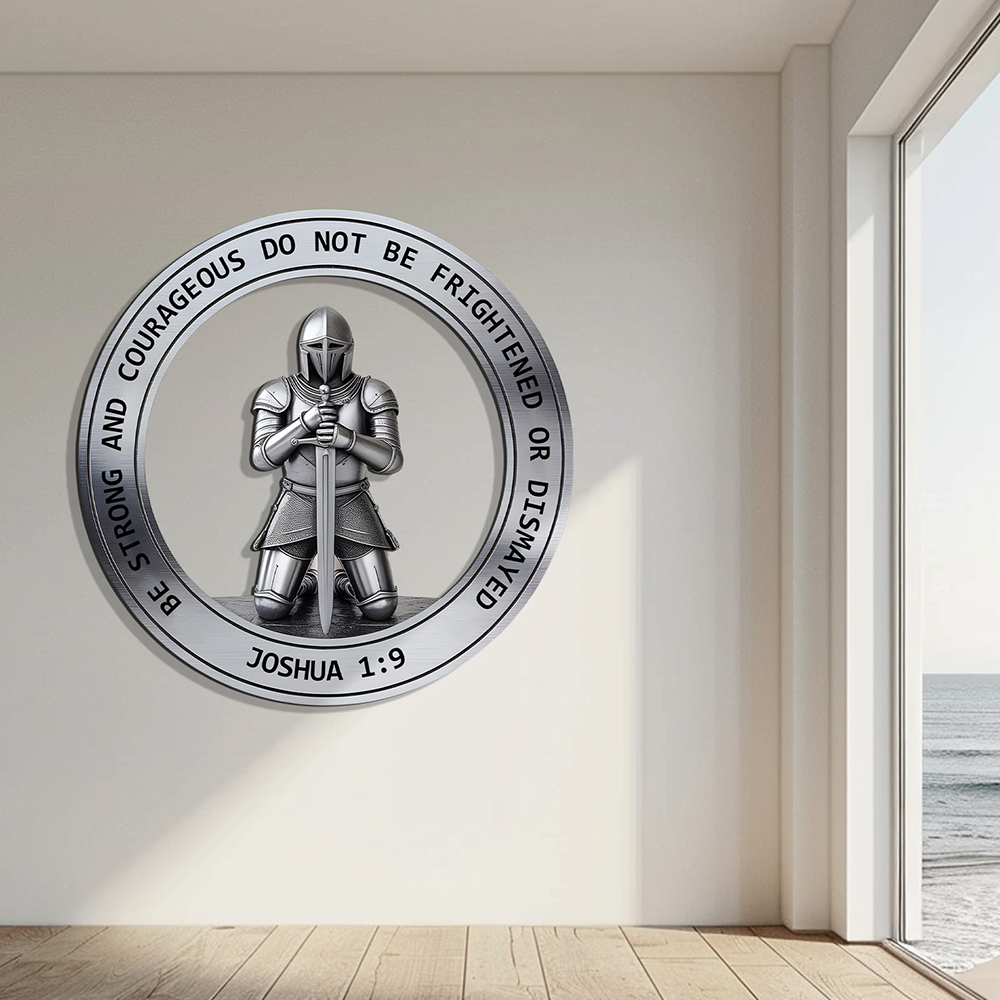 Christian Wall Art – Joshua 1:9 Knight Faith Decor V2