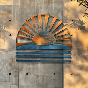 Sunrise Ocean Metal Wall Art – UV Printed Coastal Decor Beach Indoor Outdoor