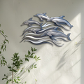 Dolphin School Metal Wall Art – UV Printed Aluminum Coastal Decor Ocean Indoor Outdoor
