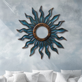 Blue Sunburst Metal Wall – UV Printed Decor Custom Coastal Indoor Outdoor