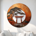 Japanese Landscape Metal Wall Art Bonsai Tree Decor Zen Garden Aluminum Wall Hanging Asian Home Decor