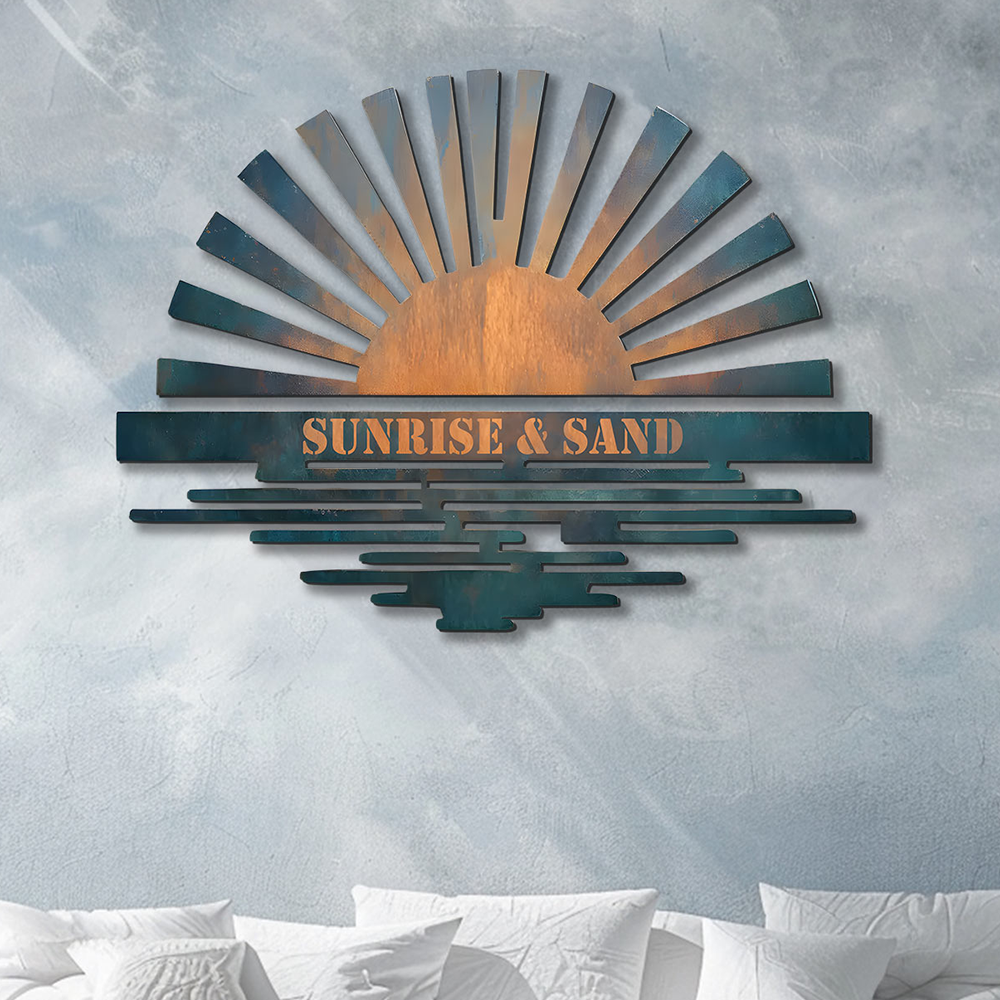 Custom Sunrise Metal Wall Art – UV Printed Aluminum Coastal Decor Indoor Outdoor