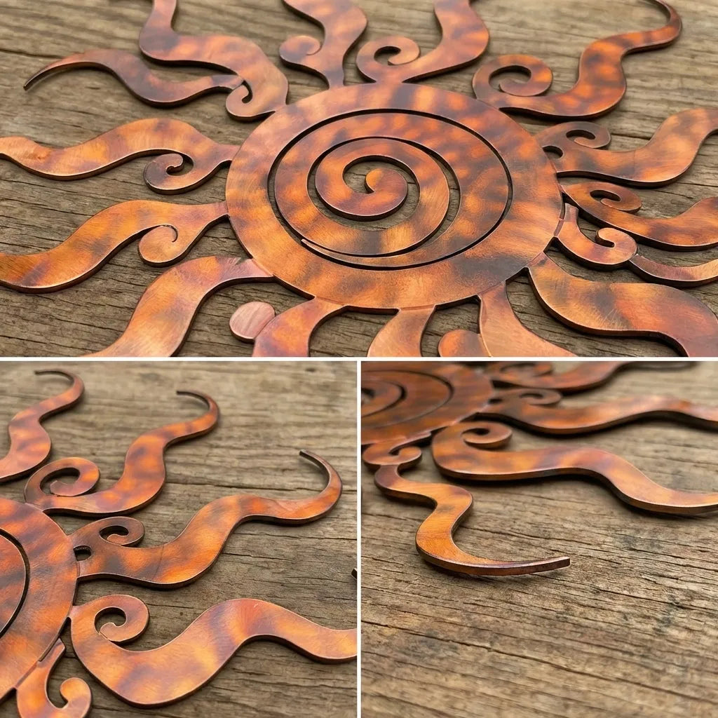 Wacky Sun Metal Wall Art – UV Printed Aluminum Boho Decor Funky Indoor Outdoor
