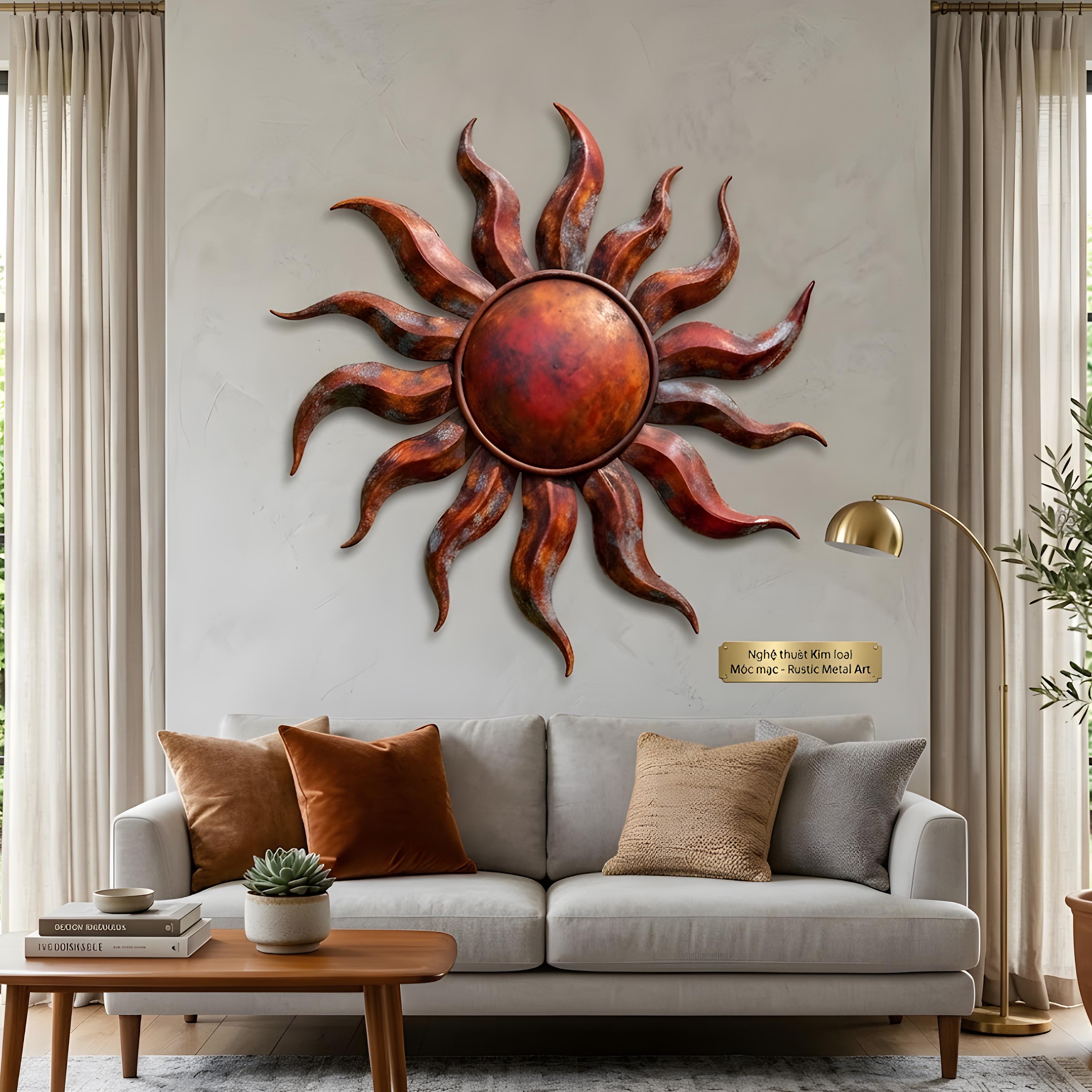 Spiral sun metal wall art boho outdoor garden decor bohemian vintage decorative hanging sculpture for patio wall home