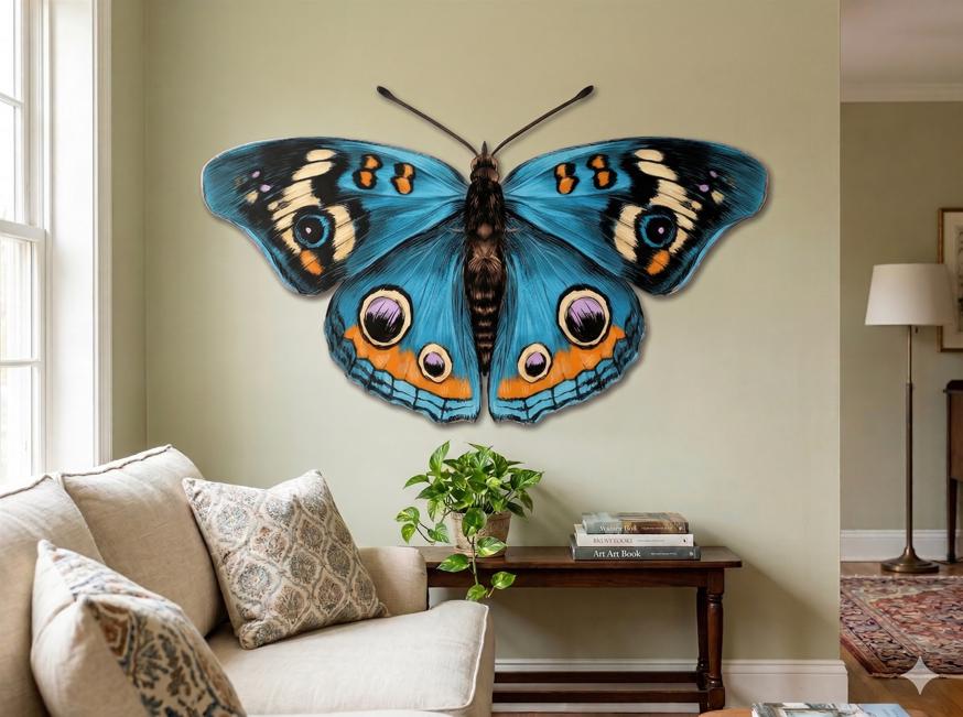 Butterfly Metal Sign Wall Decor, Colorful Butterfly Wall Art, Nature Inspired Home Decor for Living Room Bedroom Entryway Housewarming Gift