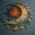 Sun and Moon Metal Wall Art - Celestial Boho Meditation Decor