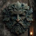 Green Man Metal Wall Art, Celtic Forest Decor, Rustic Nature Plaque, Fantasy Home Decoration UV printed on aluminum