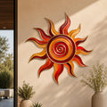 Sunburst Metal Wall Art - Rustic Boho Farmhouse Decor