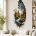 Feather Metal Wall Art - Nature Landscape Home Decor Sign