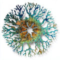 Abstract Tree Metal Wall Art Radial Branch Modern Living Room Wall Decor UV printed on aluminum