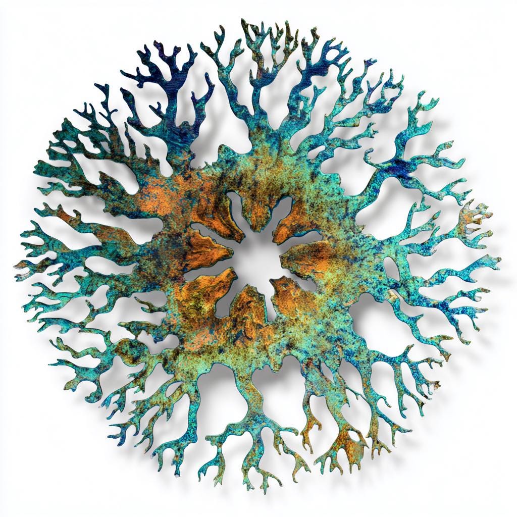 Abstract Tree Metal Wall Art Radial Branch Modern Living Room Wall Decor UV printed on aluminum