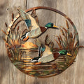 Flying Mallard Duck Metal Wall Art Hunting Lodge Decor Northwoods Cabin Outdoor Wall Sign UV printed on aluminum