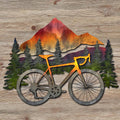 Bicycle Mountain Metal Wall Art Cycling Decor Outdoor Adventure Wall Sign UV printed on aluminum