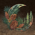 Moon Pine Tree Metal Wall Art Woodland Cabin Decor Outdoor Wall Sign UV printed on aluminum