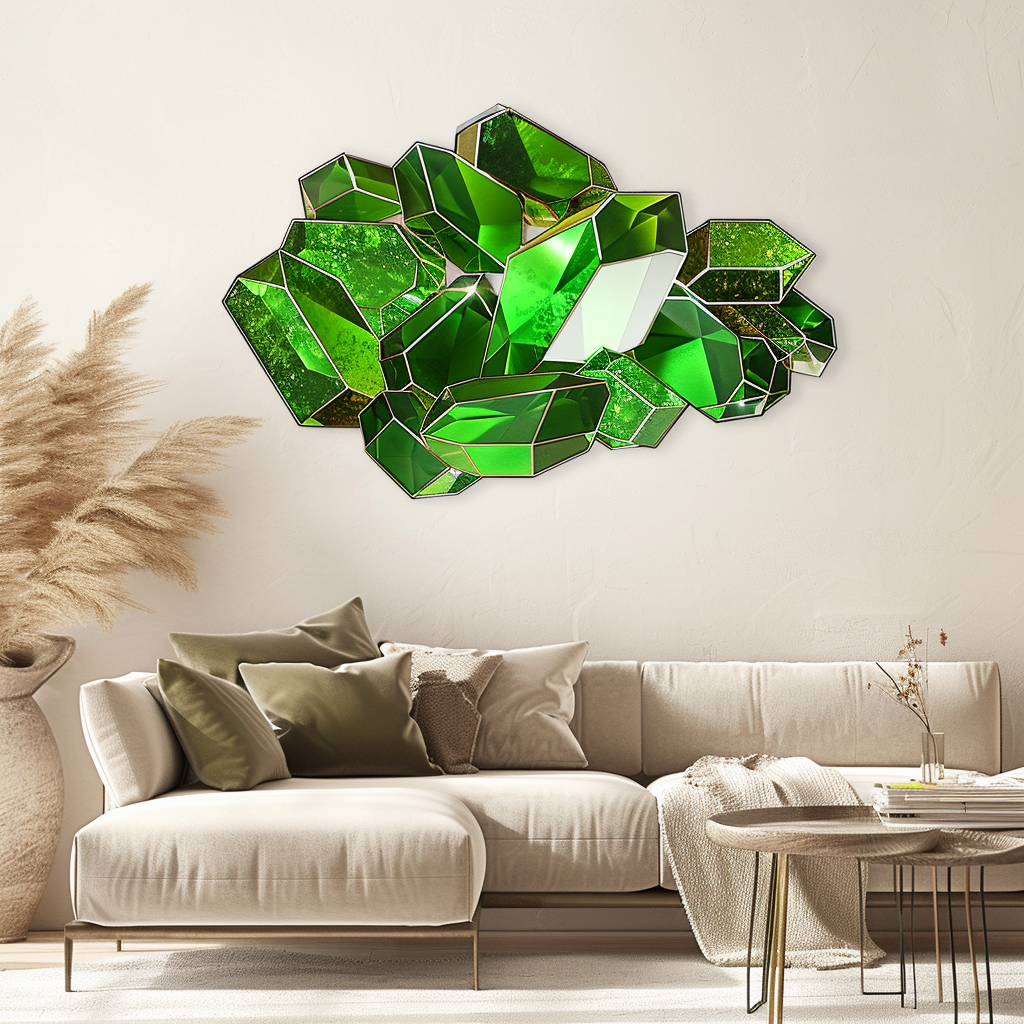 August Peridot Birthstone Metal Wall Art