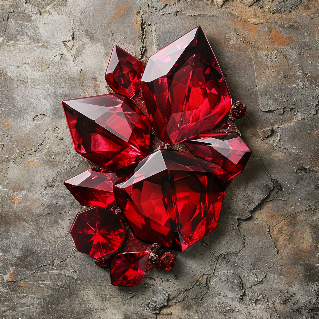 July Ruby Birthstone Metal Wall Art