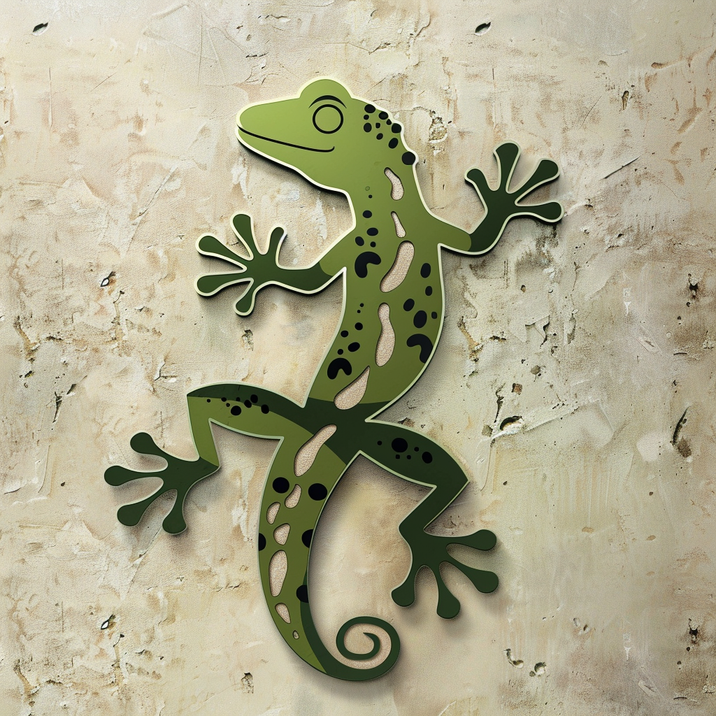 Gecko Metal Wall Art, Colorful Lizard Reptile Decor for Patio