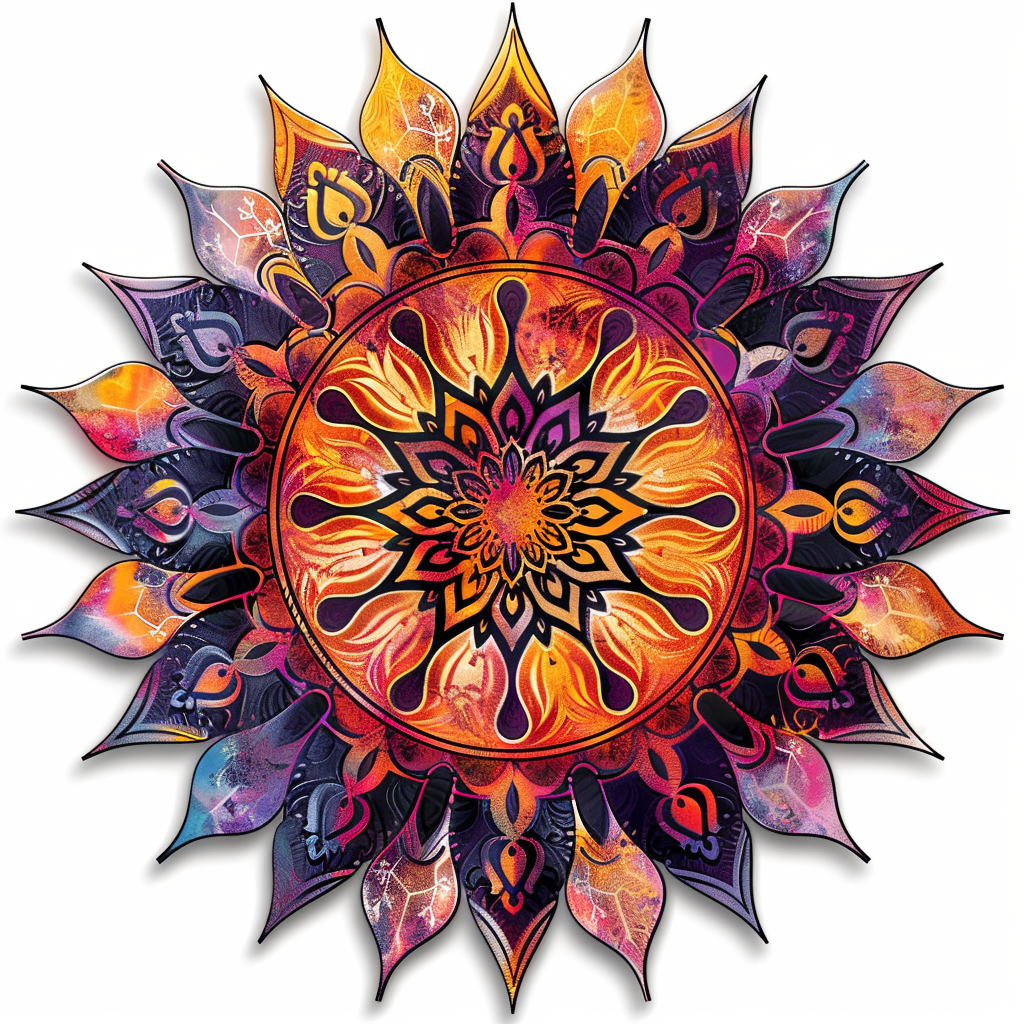 Colorful Mandala Metal Wall Art – Boho Floral Decor, Outdoor Garden Wall Sign