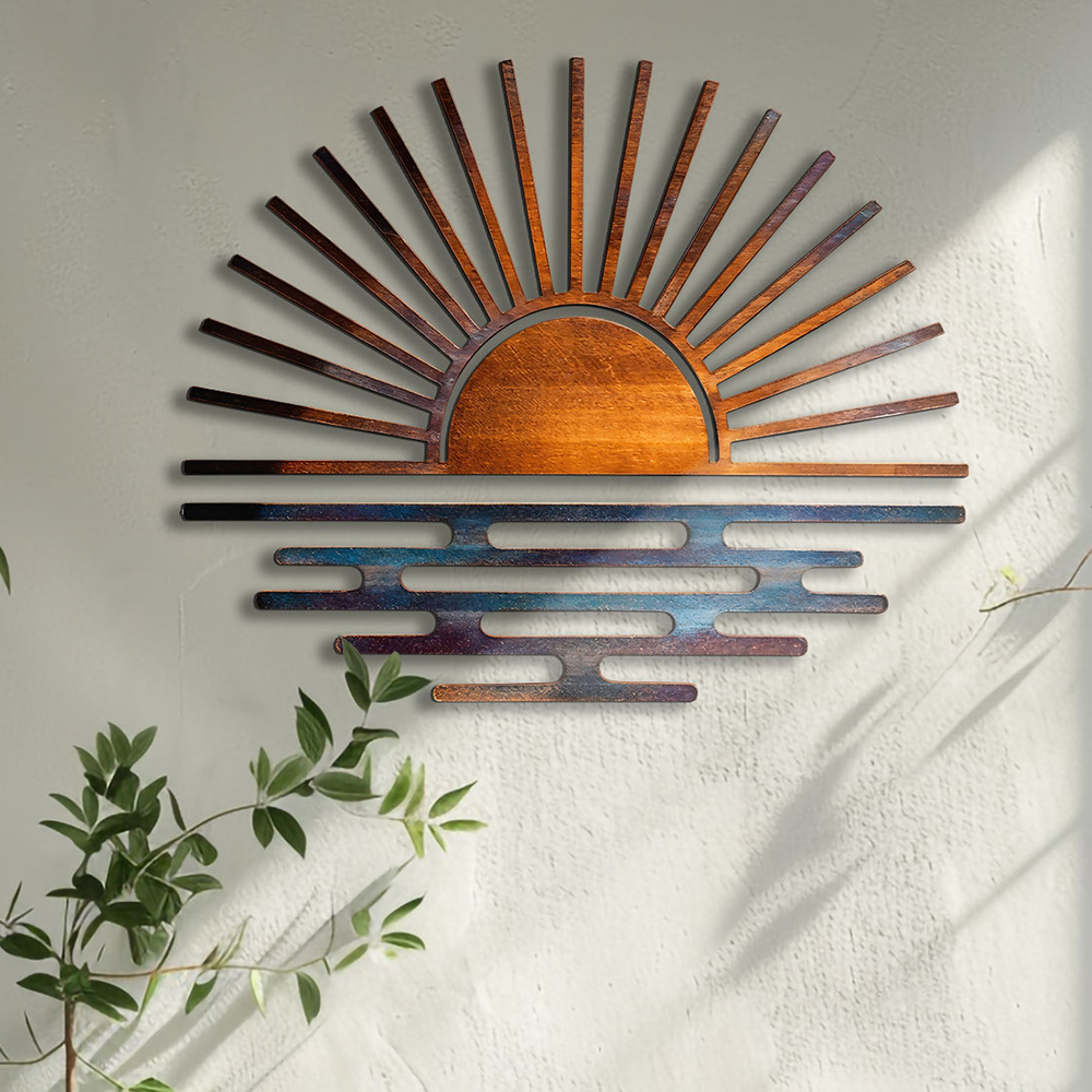 Sunburst Colorful Metal Wall – UV Printed Aluminum Decor Custom Coastal Indoor Outdoor