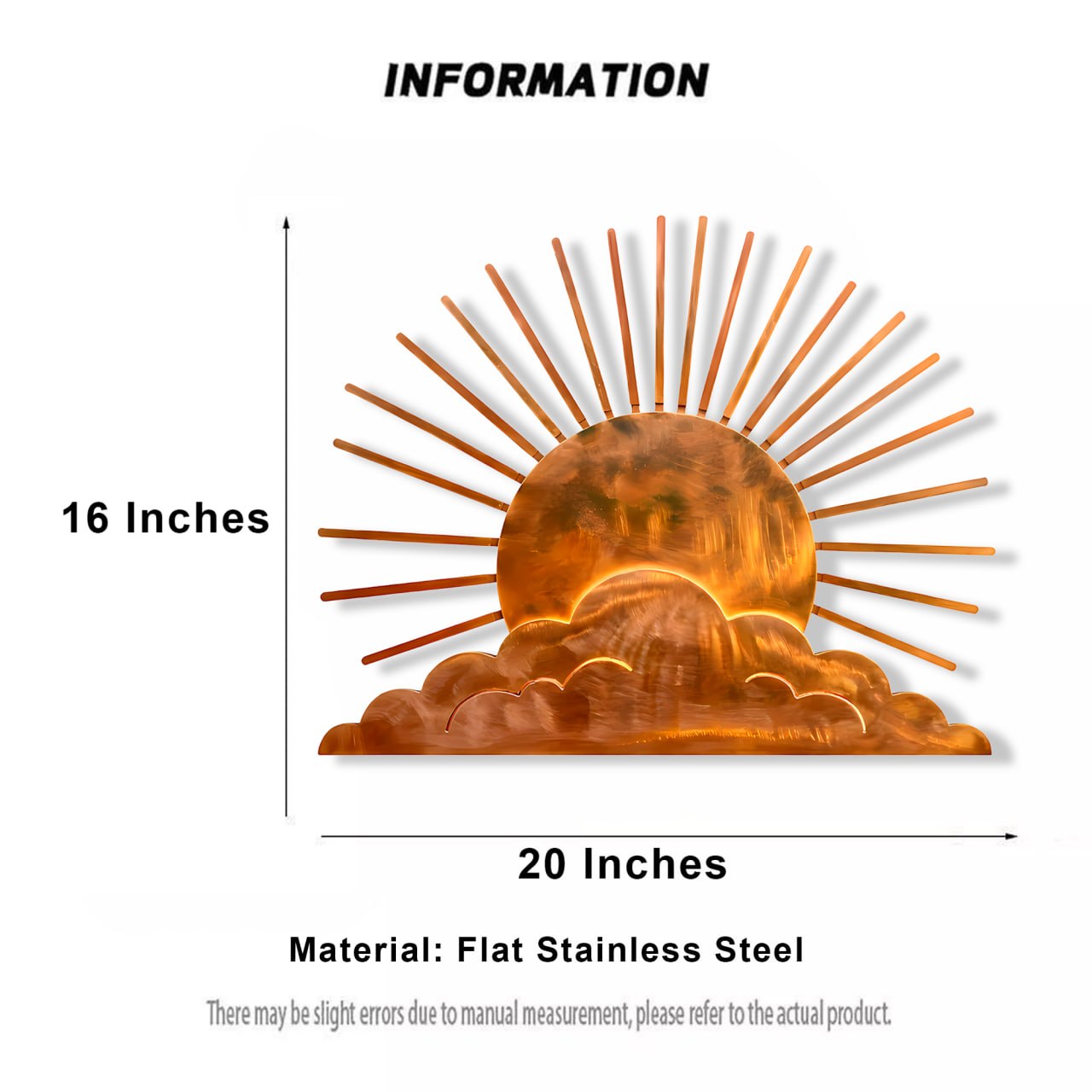 Sunburst Metal Wall Art – UV Printed Aluminum Decor for Indoor &amp; Outdoor