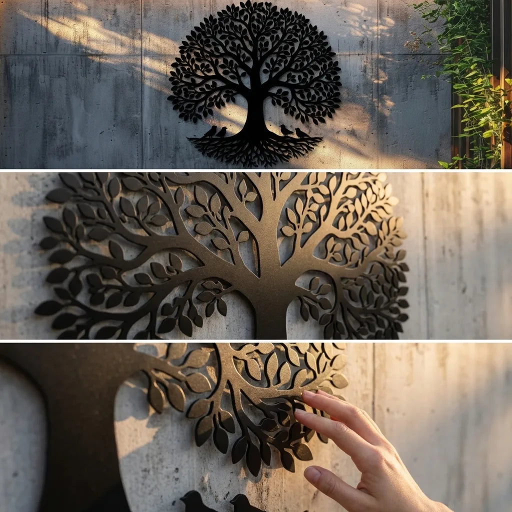 Bird Tree of Life Metal Wall Art – UV Printed Aluminum Decor Nature Indoor Outdoor