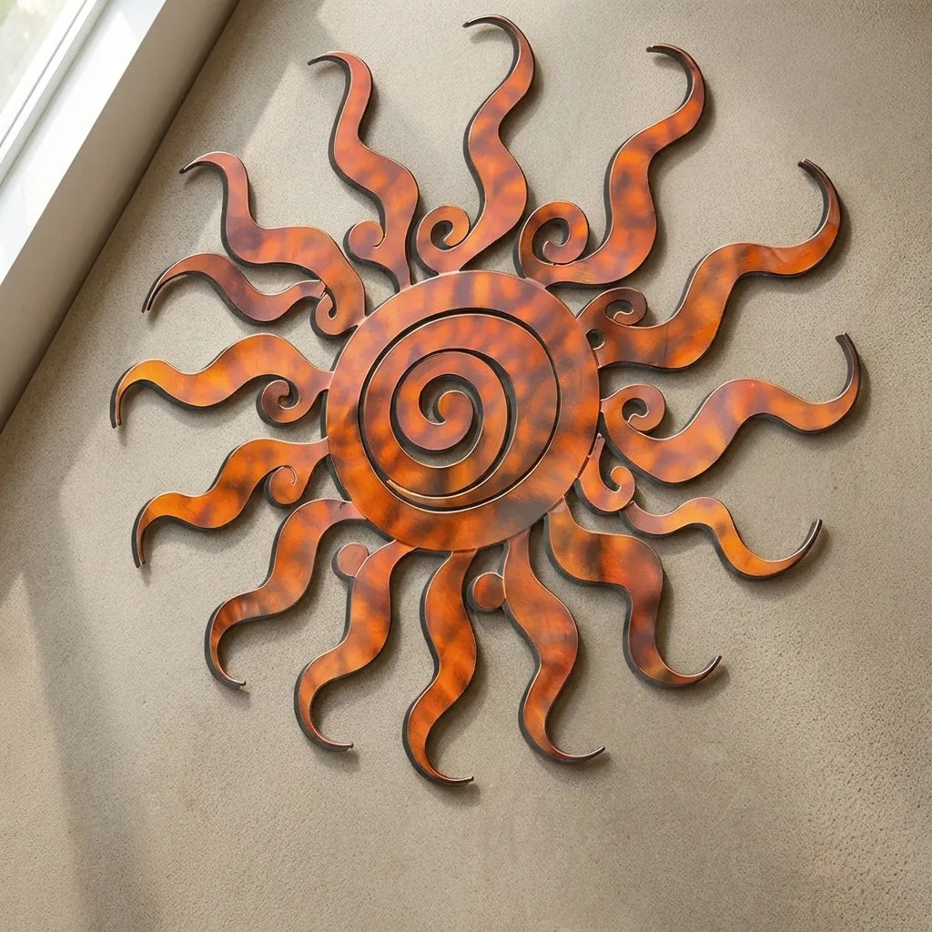 Wacky Sun Metal Wall Art – UV Printed Aluminum Boho Decor Funky Indoor Outdoor