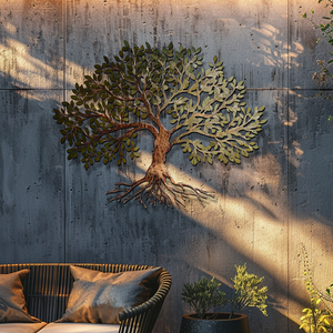 Rustic Olive Tree of Life Metal Wall Art – UV Printed Aluminum Decor Indoor Outdoor