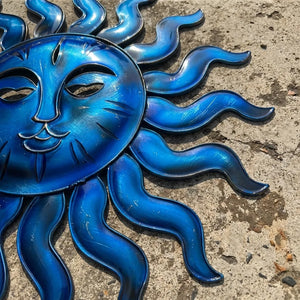 Blue Sun Metal Wall Art – UV Printed Aluminum Decor Custom Coastal Indoor Outdoor